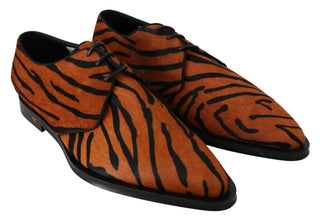 Dolce & Gabbana Tiger Pattern Dress Shoes with Pony Hair