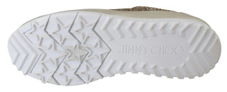 Jimmy Choo Antique Gold Glitter Leather Sneakers