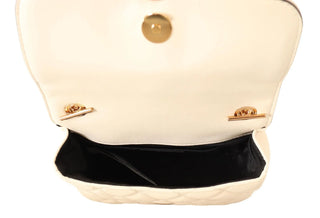 Versace Chic Nappa Leather Crossbody in Purity White