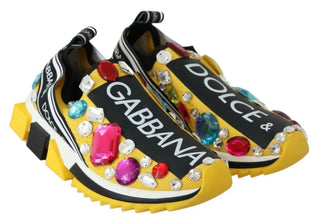 Dolce & Gabbana Embellished Yellow Sorrento Sneakers