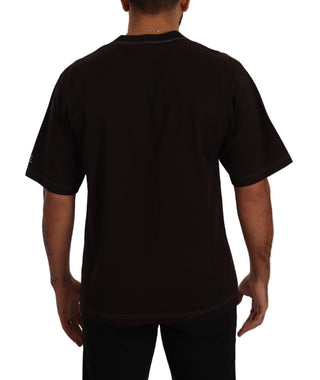 Dolce & Gabbana Bordeaux Cotton L-Amore Print Crewneck T-shirt