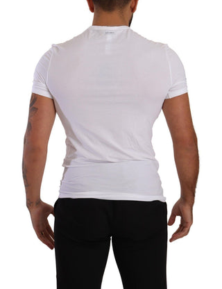 Dolce & Gabbana White Round Neck Cotton Stretch T-shirt Underwear