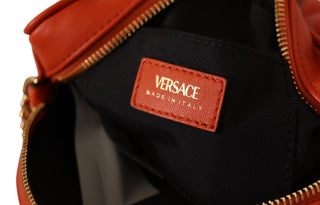 Versace Elegant Round Nappa Leather Crossbody Bag