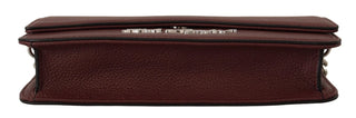 Karl Lagerfeld Elegant Wine Leather Evening Clutch