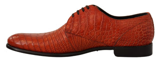 Dolce & Gabbana Exotic Orange Croc Leather Laceup Dress Shoes