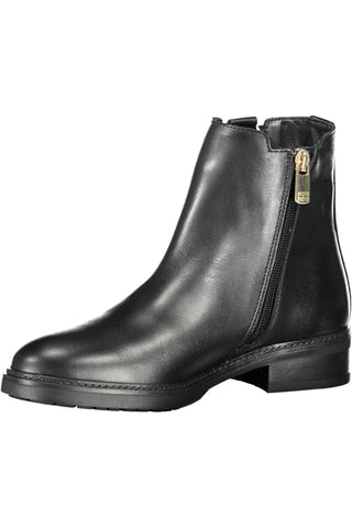 Tommy Hilfiger Black Leather Women Boot