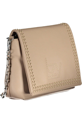 Beige Polyethylene Women Handbag