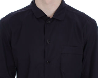 Dolce & Gabbana Purple Striped Cotton Pajama Lounge Shirt