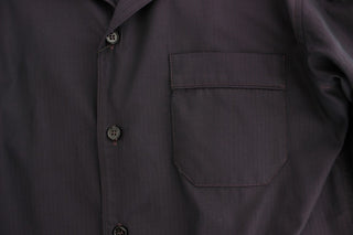 Dolce & Gabbana Purple Striped Cotton Pajama Lounge Shirt