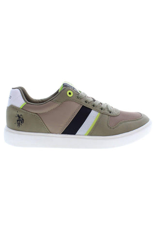 Green Polyester Men Sneaker