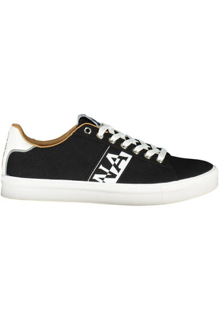 Black Polyester Men Sneaker