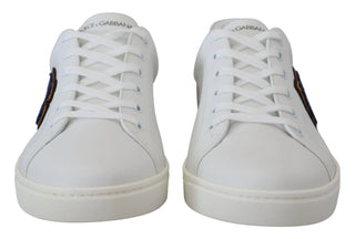 Dolce & Gabbana Elegant White Leather Men's Sneakers