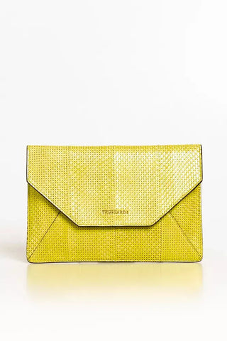 Trussardi Yellow Leather Women Clutch