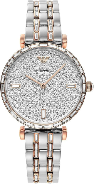 Elegant Two-Tone Crystal Pave Watch