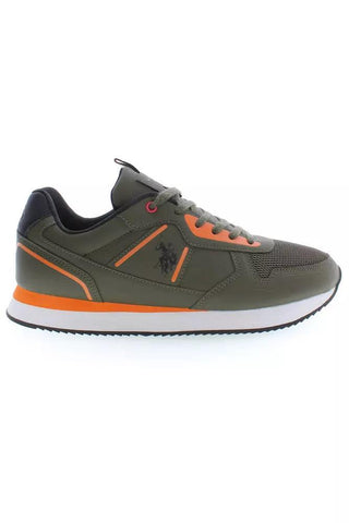 Green Polyester Men Sneaker