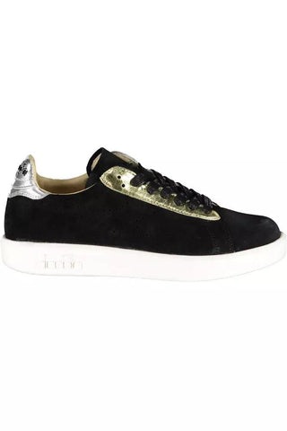 Black Leather Women Sneaker