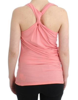 Cavalli Pink cotton tank top