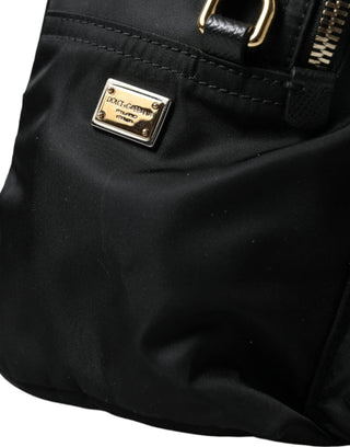 Dolce & Gabbana Elegant Black Gold Detail Backpack