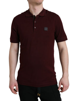 Dolce & Gabbana Maroon Collared Short Sleeves Polo T-shirt