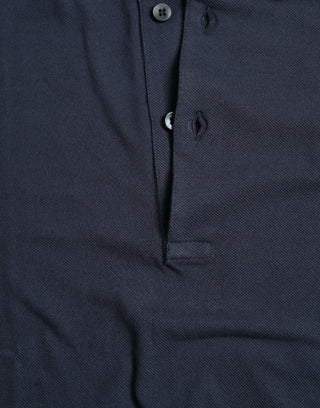 Dolce & Gabbana Blue Crown Patch Cotton Collared Men Polo T-shirt