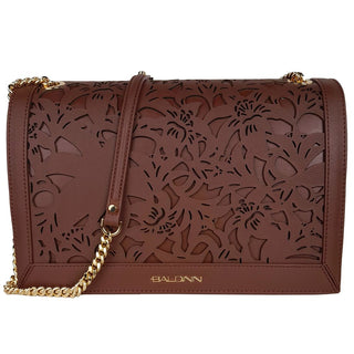 Elegant Floral Leather Shoulder Bag