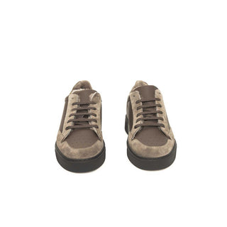 Beige Leather Men Sneaker - IzzySauvage