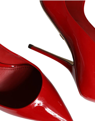 Dolce & Gabbana Red Patent Leather High Heels Pumps Shoes