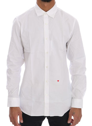 Moschino White Cotton Stretch Slim Fit Dress Shirt