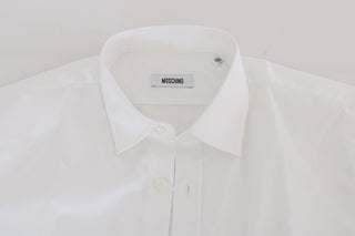 Moschino White Cotton Stretch Slim Fit Dress Shirt