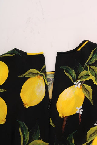 Dolce & Gabbana Multicolor Lemon Silk Stretch T-Shirt