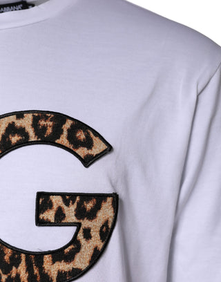 Dolce & Gabbana White DG Logo Cotton Shorts Sleeves T-shirt