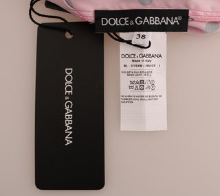 Dolce & Gabbana Pink Polka Dotted Silk Blouse