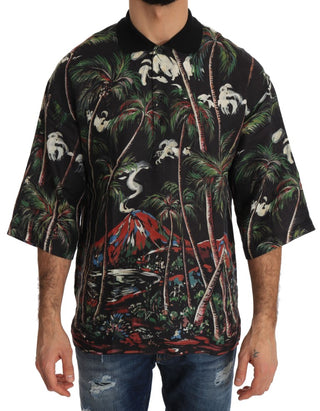 Dolce & Gabbana Black Volcano Sicily Short Sleeve T-Shirt