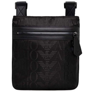 Emporio Armani Black Polyester Men Messenger