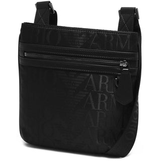 Emporio Armani Black Polyester Men Messenger