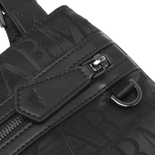 Emporio Armani Black Polyester Men Messenger