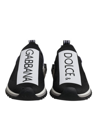 Dolce & Gabbana Black White Slip On Sorrento Sneakers Shoes