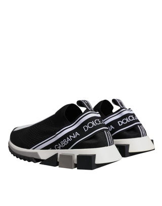 Dolce & Gabbana Black White Slip On Sorrento Sneakers Shoes