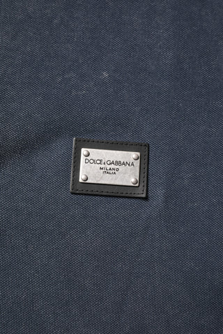 Dolce & Gabbana Dark Blue Logo Plaque Cotton Men Polo Shirt T-shirt