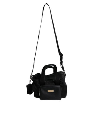 Dolce & Gabbana Black Shoulder Strap Pet Carry Logo Plaque Bag