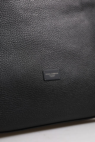 Dolce & Gabbana Black Calfskin Leather Hand Shoulder Duffle Bag