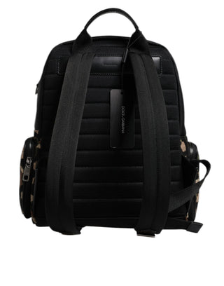 Dolce & Gabbana Multicolor Leopard Print DG Logo Plaque Men Backpack Bag