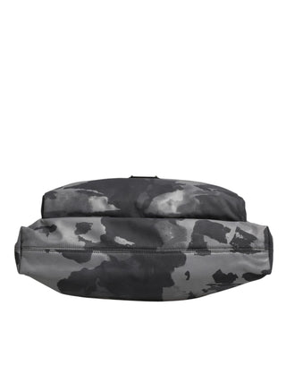 Dolce & Gabbana Gray Camo Cotton Multiple Compartments Tote Bag