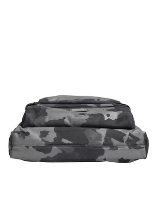 Dolce & Gabbana Gray Camo Cotton Multiple Compartments Tote Bag
