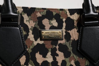 Dolce & Gabbana Multicolor Leopard Shopping Tote Shoulder Bag
