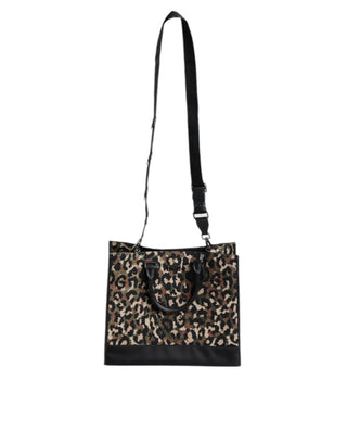 Dolce & Gabbana Multicolor Leopard Shopping Tote Shoulder Bag