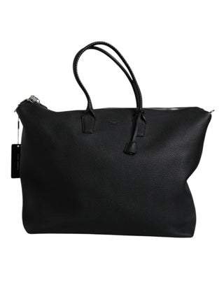 Dolce & Gabbana Black Calfskin Leather Hand Shoulder Duffle Bag