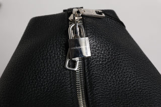 Dolce & Gabbana Black Calfskin Leather Hand Shoulder Duffle Bag