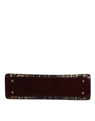 Dolce & Gabbana Brown Leopard Leather Shoulder Strap Tote Bag