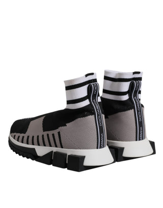 Dolce & Gabbana Black Gray Sorrento Socks Women Sneakers Shoes